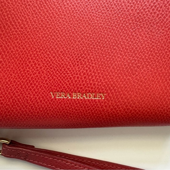 New Vera Bradley Red Grab And Go Leather Wallet Wristlet - Picture 4 of 7